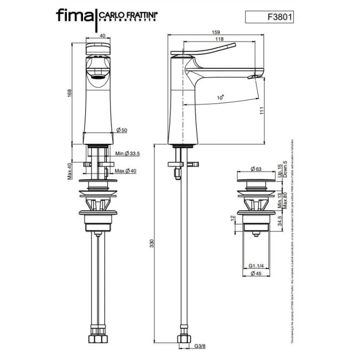 Fima Flo' bateria umywalkowa biała F3801BS