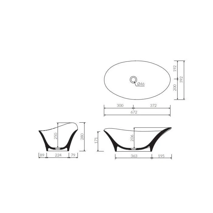 Marmorin Alice II umywalka nablatowa 67x39 PU002020672