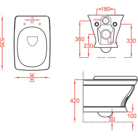 Artceram Civitas miska WC wisząca 36x54 CIV0010100 Miski WC