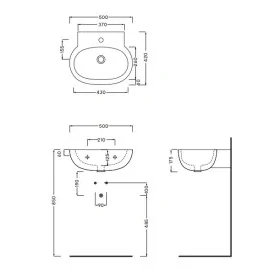 Cielo Easy Bath EASLA50E umywalka wisząca 50x42