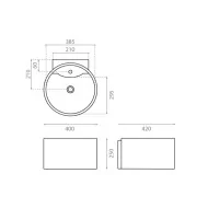 Bathco Hamburg umywalka wisząca 40x42 H1012 Umywalki do łazienek