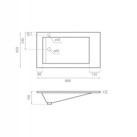 Bathco Tecno Pizarra umywalka z żywicy czarna 0567 Umywalki do łazienek