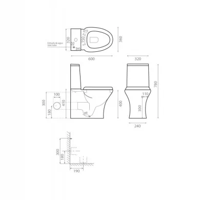 Bathco Ibiza kompakt WC z deską wolnoopadającą biały 4501