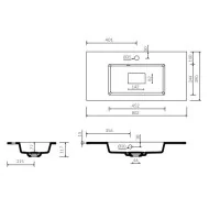 Marmorin Lira 80 umywalka łazienkowa meblowa / wpuszczana 80x39 P_U_054_03_0802