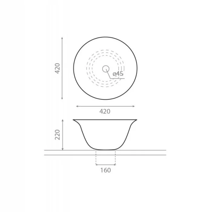 Bathco Nordic umywalka nablatowa 42 cm biała 4062 Umywalki do łazienek