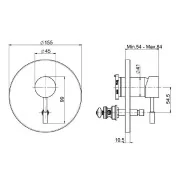 Fima Spillo bateria podtynkowa dwufunkcyjna chrom F3229X2CR