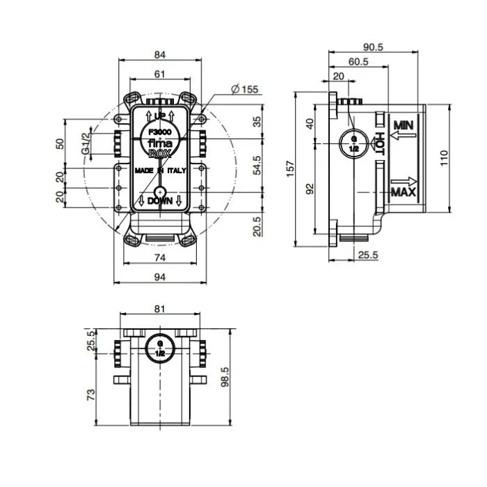 Fima Fimabox element podtynkowy 2-wyjściowy F3000