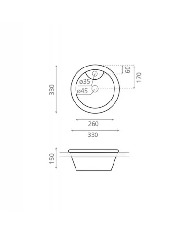 Bathco Dublin 33 cm umywalka wpuszczana w blat 0067 Umywalki do łazienek