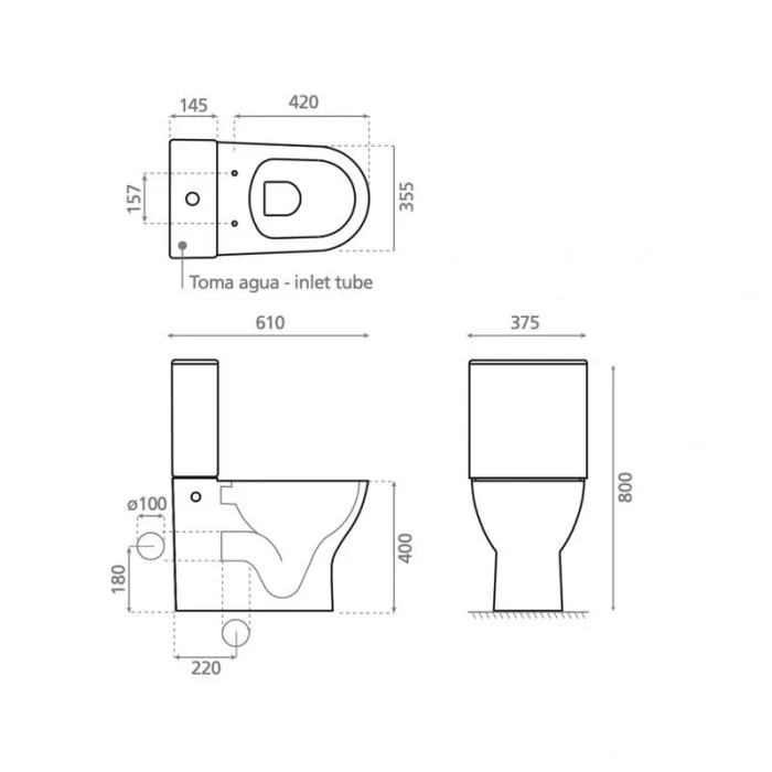 Bathco Sidney kompakt WC z deską i systemem spłukującym 4555 Kompakty WC