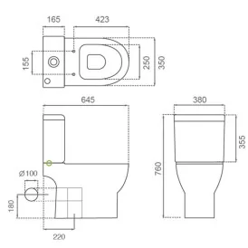 Bathco Ottawa kompakt WC 62x38 4542/UF Kompakty WC