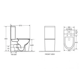 Bathco New Ronda kompakt WC z deską i zbiornikiem 4511R Kompakty WC