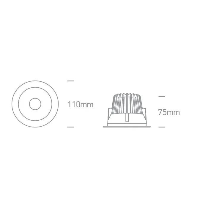 One Light Volax 2 oprawa do wbudowania wpust LED 12W biało-czarny 10112ED/W/B/W