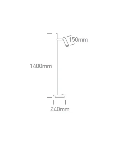 One Light Diodor P lampa podłogowa LED 3W + 8W czarny 61132B/B/W