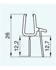 Ronal SanSwiss USZCZELKA 52203 POZIOMA SZKŁO 6mm, L:1000mm 52203U.KD.1000.F