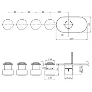 Fima SO Bateria prysznicowa termostatyczna podtynkowa 4 zawory chrom F3183X4CR