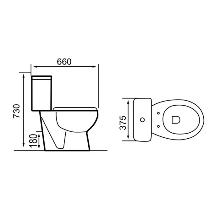 Lavita Zeta RIM kompakt WC z deską 66x37.5 biały połysk