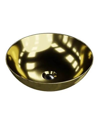 Lavita Rosa Gold umywalka nablatowa 40 cm okrągła złota 5900378334262