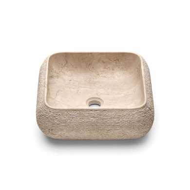 Bathco Domed Beige kamienna umywalka nablatowa 40 cm 00610