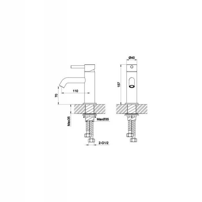 Bathco Athenas bateria umywalkowa czarny mat 18068 Baterie umywalkowe