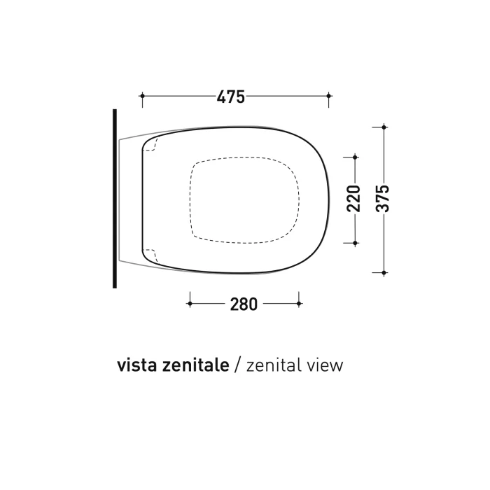 Flaminia Bonola deska wolnoopadająca 47.5x37.5 carbone czarny mat