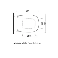 Flaminia Bonola deska wolnoopadająca 47.5x37.5 carbone czarny mat