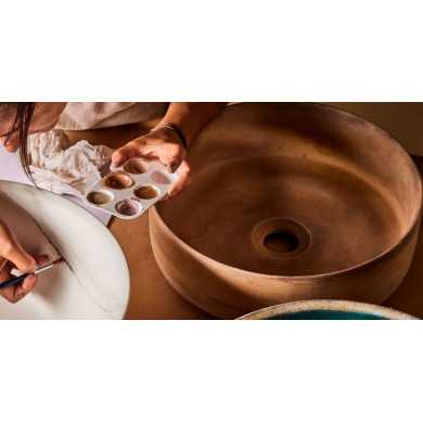 Bathco Atelier Rustico umywalka nablatowa okrągła 36 cm