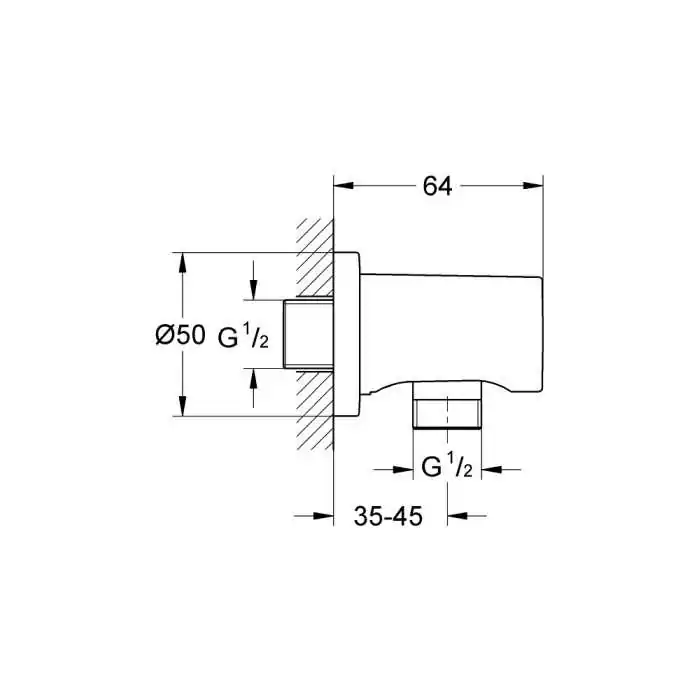 Grohe Rainshower kolanko przyłączeniowe ścienne złote cool sunrise 27057GL0