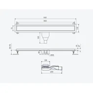 Excellent Stilio odpływ liniowy prysznicowy 90 cm do zabudowy płytką stal nierdzewna