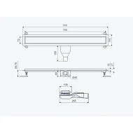 Excellent Stilio odpływ liniowy prysznicowy 70 cm z kołnierzem ruszt do wypełnienia płytką czarny mat