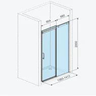 Excellent Rols drzwi wnękowe przesuwne 140x200 z powłoką CleanControl chrom