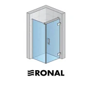 RONAL Pur PUR1+PURDT2 kabina prysznicowa prawa 100x80 szkło przezroczyste 8 mm chrom