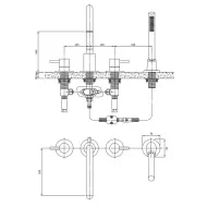 Omnires Y bateria wannowa 4-otworowa biały mat Y1232WM