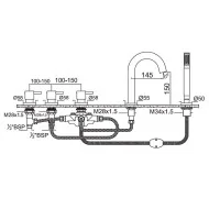 Jaquar Florentine bateria wannowa 5 otworowa ze słuchawką natryskową chrom FLR-CHR-5277N