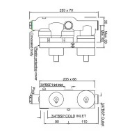 Jaquar element podtynkowy do baterii termostatycznej prysznicowej Aquamax ALD-661E