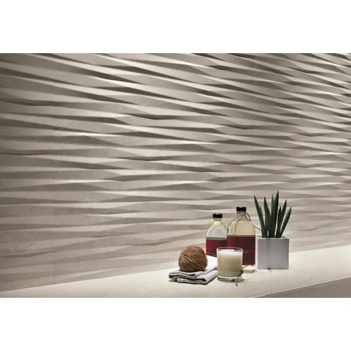 Płytki Atlas Concorde Brave 3D Wave Gypsum 40x80 10 mm mat 8BDG