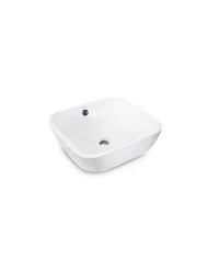 Bathco Nules Square umywalka ceramiczna nablatowa 38.5x38.5 cm biała 4205 Umywalki nablatowe