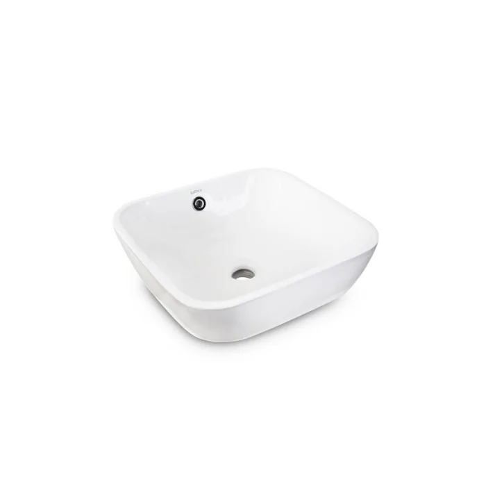 Bathco Nules Square umywalka ceramiczna nablatowa 38.5x38.5 cm biała 4205 Umywalki nablatowe