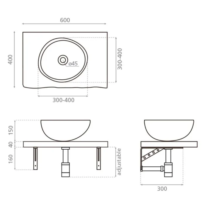 Bathco Deva Kit zestaw umywalka kamienna z blatem, syfonem i baterią chrom 10007 Umywalki i zlewy