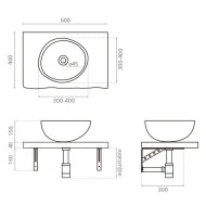 Bathco Deva Kit zestaw umywalka kamienna z blatem, syfonem i baterią chrom 10007 Umywalki i zlewy