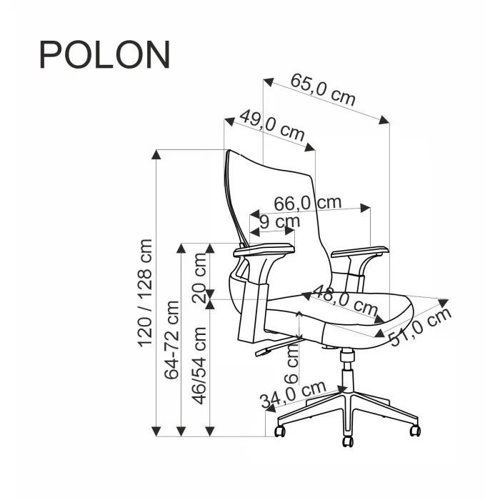 Halmar POLON fotel obrotowy ergonomiczny czarny membrana TILT