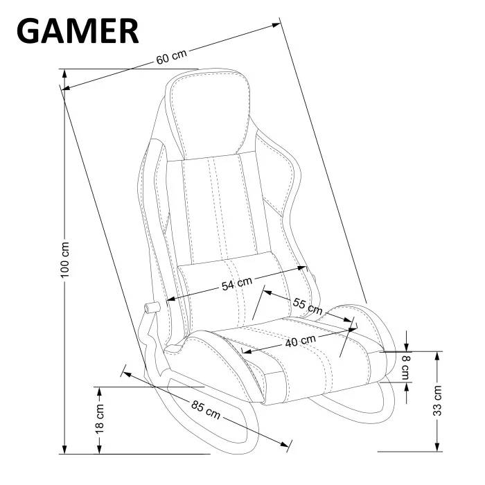 Halmar GAMER fotel gamingowy czarny/czerwony sim racing eco skóra