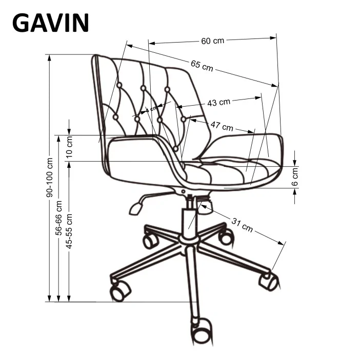 Halmar GAVIN fotel obrotowy loft orzechowy / czarny TILT