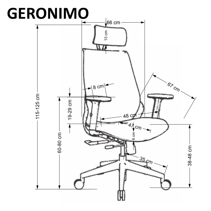 Halmar GERONIMO fotel gabinetowy ergonomiczny czarny mechanizm synchroniczny atest