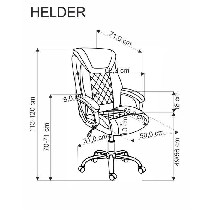 Halmar HELDER fotel gabinetowy eko skóra czarny