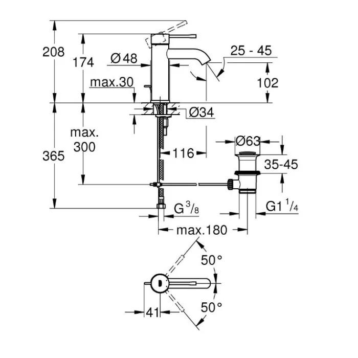 Grohe Essence New bateria umywalkowa stojąca stal nierdzewna 23590DC1