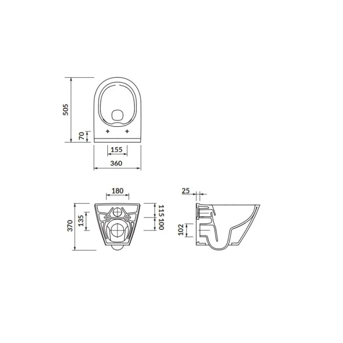 Cersanit City Oval miska zawieszana CleanOn 36x28 bez deski biały połysk K35-025