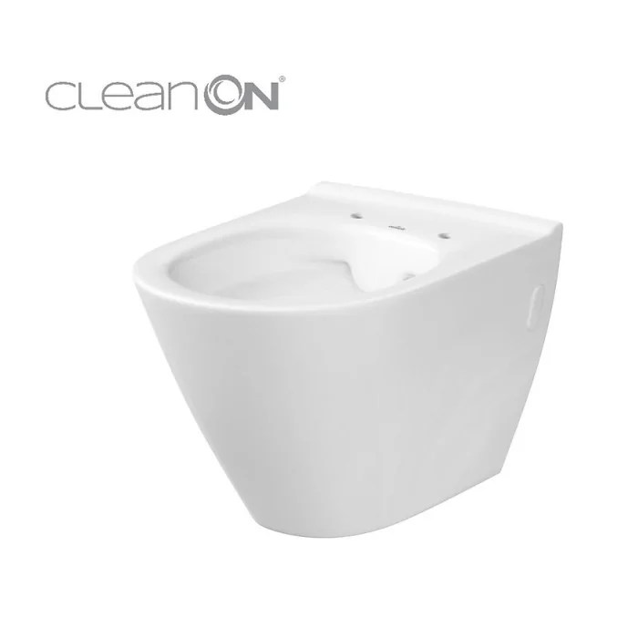 Cersanit City Oval miska zawieszana CleanOn 36x28 z deską SLIM biały połysk K701-104