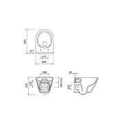 Cersanit City Oval miska zawieszana CleanOn 36x28 z deską SLIM biały połysk K701-104