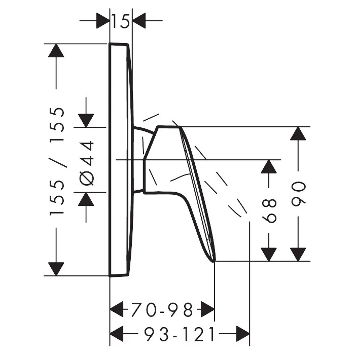 Hansgrohe Logis Jednouchwytowa bateria prysznicowa, podtynkowa do iBox universal czarny 71605670