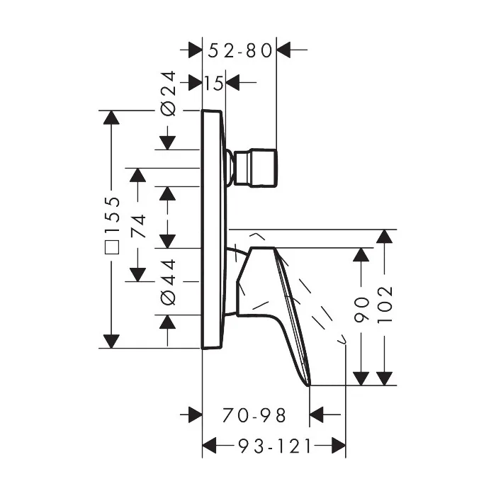 Hansgrohe Logis bateria wannowa podtynkowa do iBox universal czarny 71407670